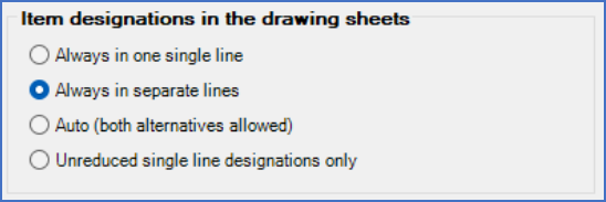 Figure 358:  The "Item designations in the drawing sheets" section