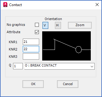 Figure 878: A break help contact has "o" as function code.