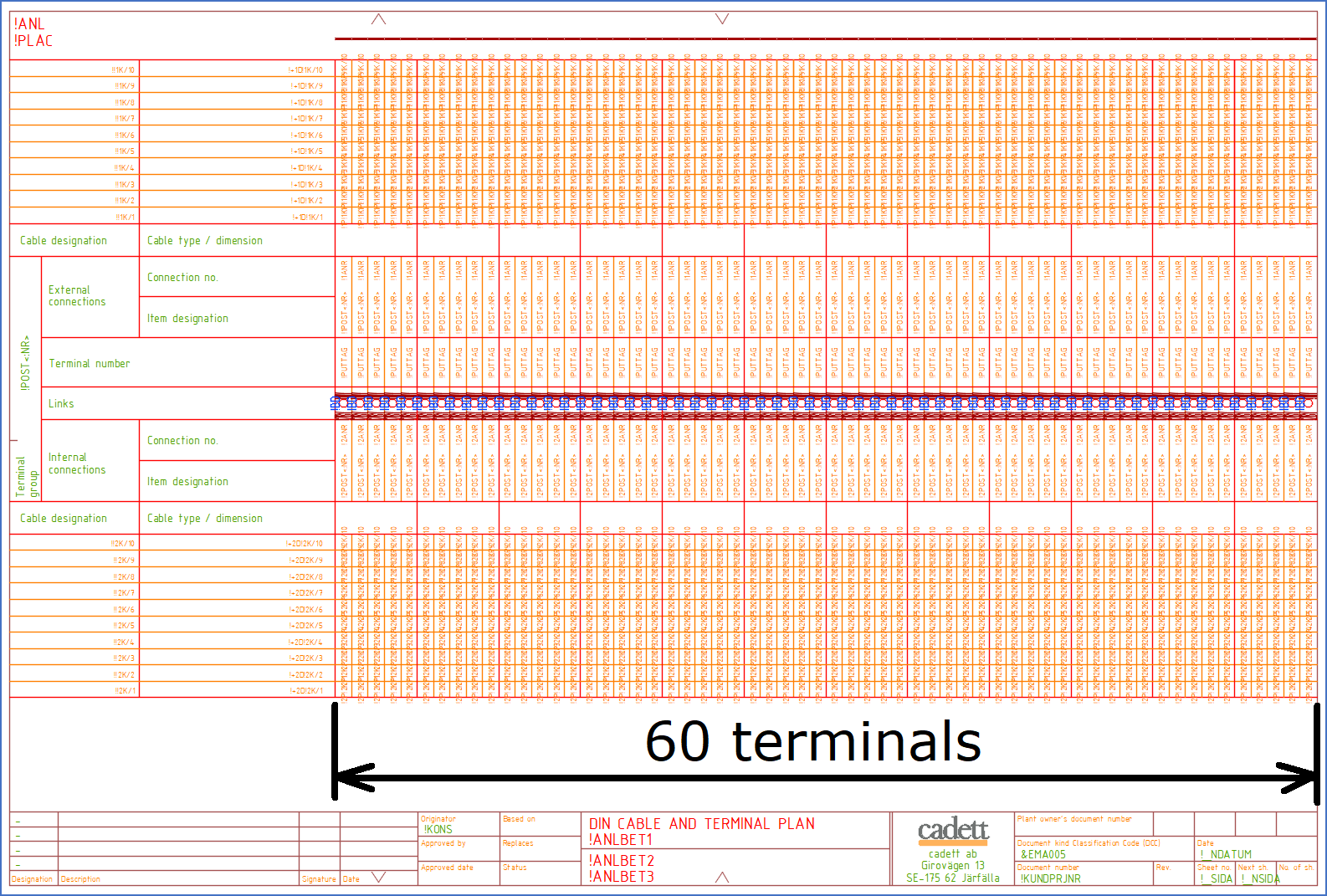 Figure 1348:  This form supports up to 60 terminals per sheet.