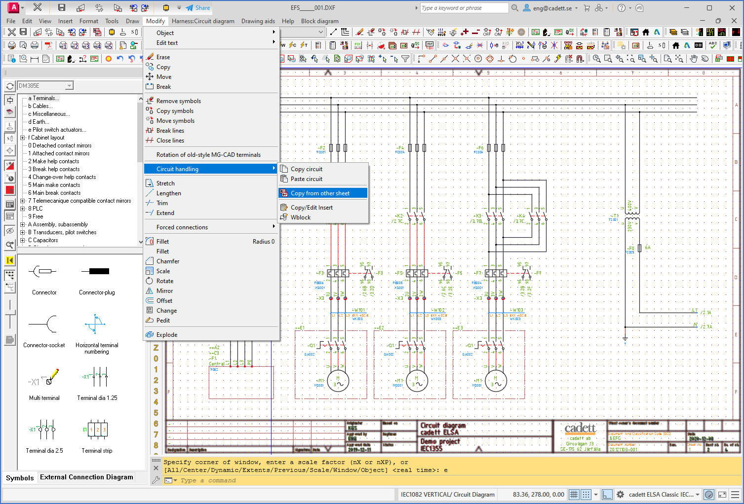 Figure 719:  The “cadett ELSA Classic” workspace with pull-down menus and toolbars
