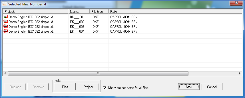 Figure 1364:  The files of the SOURCE directory are selected.