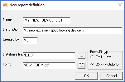 Figure 1249:  The dialogue box that is used to create a new report definition
