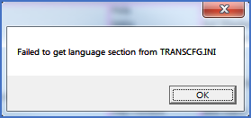 Figure 1419:  Error message displayed when the language names haven't been found.