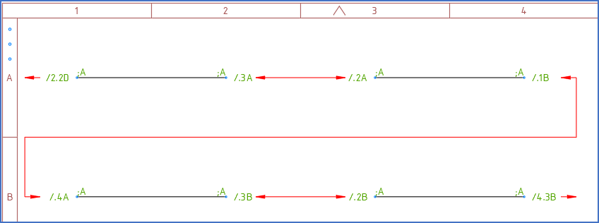 Figure 441:  Priority between columns gives a logical result in a horizontal drawing sheet, like this.