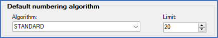Figure 464: The "Default numbering algorithm" section Figure 464: The "Default numbering algorithm" section