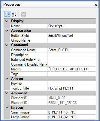 Figure 1392:  The "PLOT1" standard command is shwon here. You can create your own similar commands.