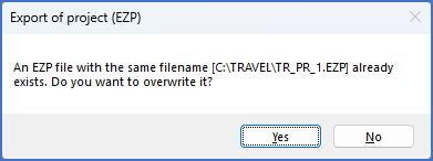 Figure 236:  This dialogue box is displayed once for each EZP files that will be overwritten.