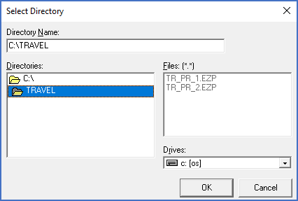 Figure 239:  This dialogue box is used to select the directory where you have put the EZP files that were exported from the local installation.
