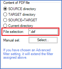 Figure 965:  The "File selection" field where a filter can be specified