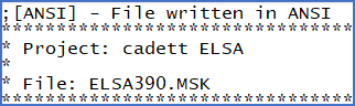 Figure 686:  Setting for ANSI in the first line of ELSA390.MSK