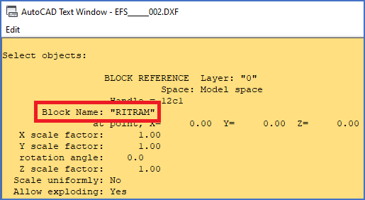 Figure 693:  The LIST command is very useful to get detailed information about selected objects, like blocks.