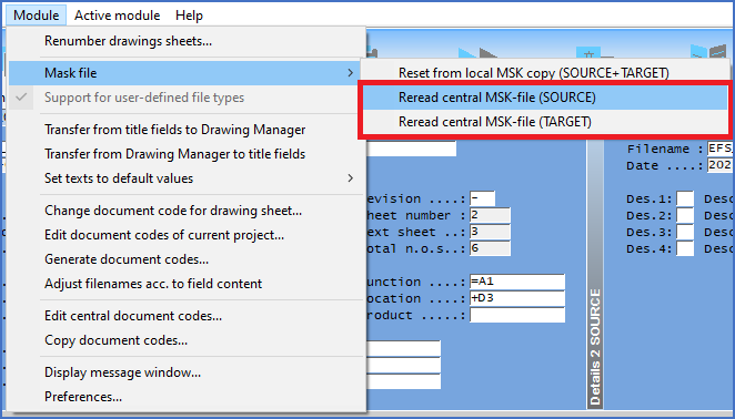 Figure 698:  The "Reread central MSK file" commands
