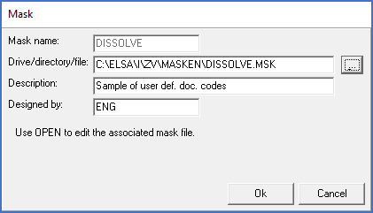 Figure 585:  A mask named "DISSOLVE" refers to a mask file named "DISSOLVE.MSK" in the example.