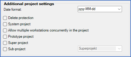 Figure 268:  The "Additional project settings" section