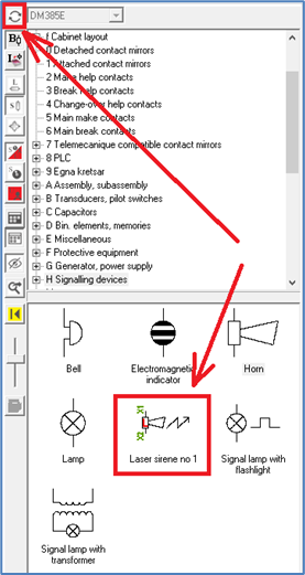Figure 936: The "Refresh" button updates the display of symbols in the Symbol Insert Tool.