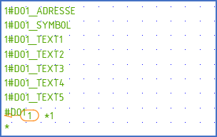 Figure 1149: This is a vertical digital output, 1 connection point, without graphics. The arrow points at the position of the cross-reference. Figure 1149: This is a vertical digital output, 1 connection point, without graphics. The arrow points at the position of the cross-reference.