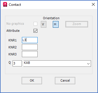 Figure 850: Entering the "Contact" dialogue box by double-clicking an existing cable core