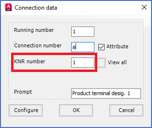 Figure 810: In the "KNR number" field, you specify the number of the attribute in which the connection point number is stored.