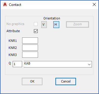 Figure 850: Entering the "Contact" dialogue box when creating a new cable core