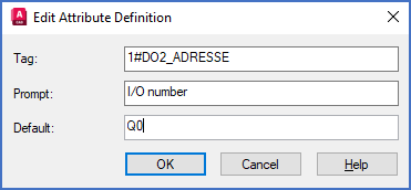 Figure 911: The default for the I/O number of the first I/O in the PLC mirror is edited with the DDATTE/EDIT command.