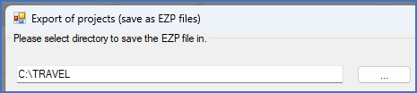 Figure 234:  Selection of directory to save the EZP files in
