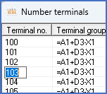 Figure 1186:  Direct editing of a terminal number