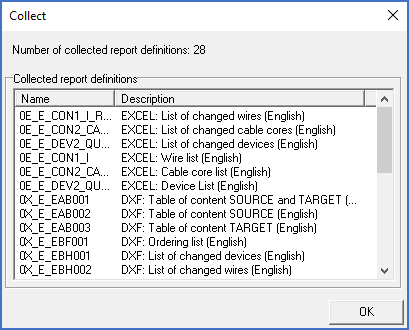 Figure 1254:  Presentation of collected report definitions