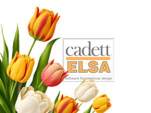 cadett ELSA logo omgiven av tulpaner